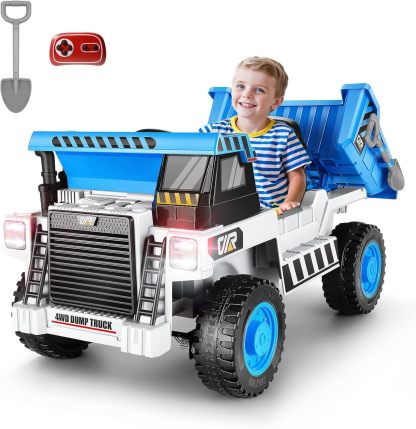 Hikole 12V 4WD Ride on Toys Car for Kids 4-8 with Remote Control