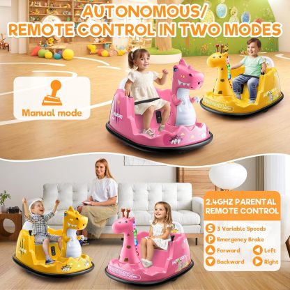 Hikole 12V Baby Bumper Car for Kids 2-5, Toddler Ride on Car with Parent Remote