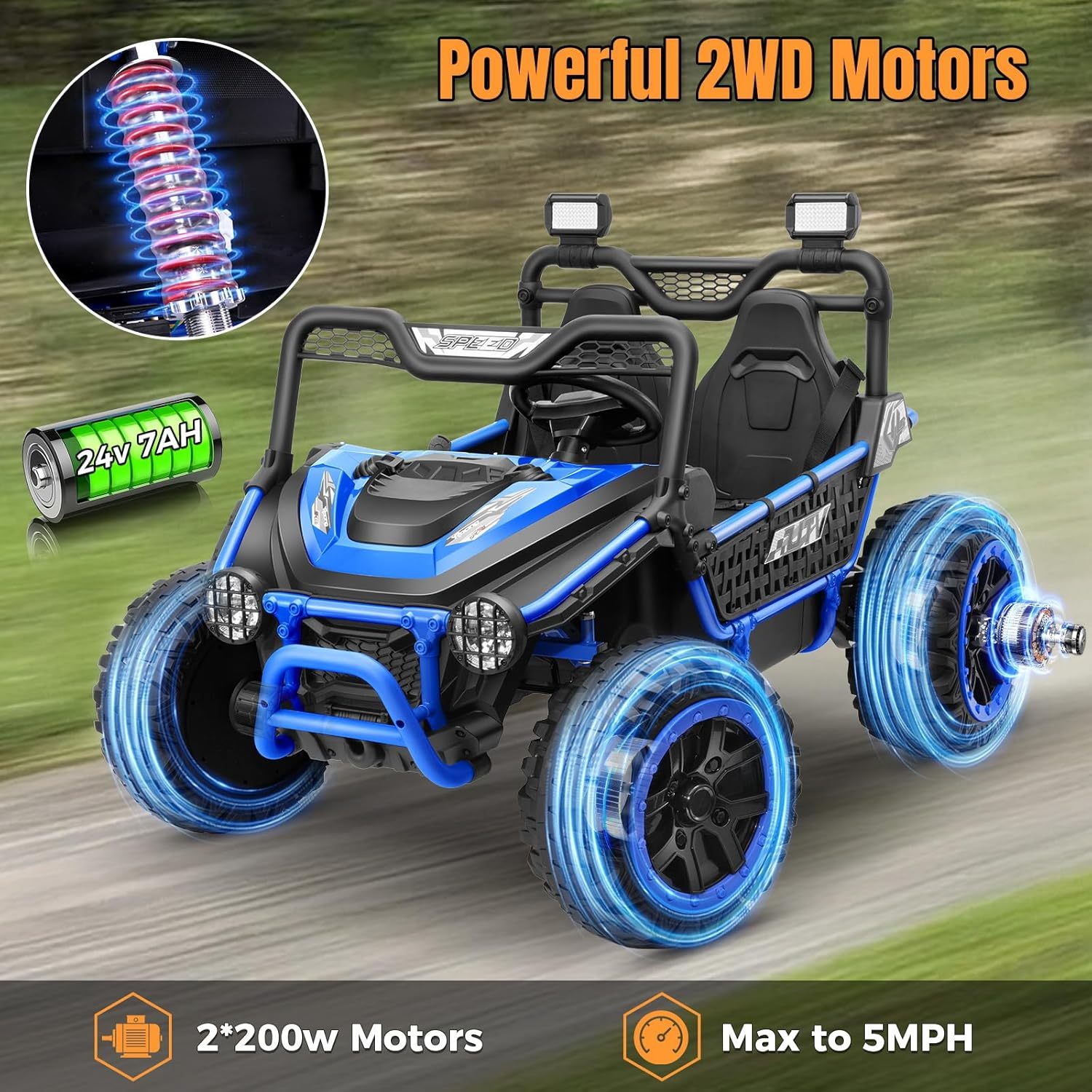 Hikole 2 Seater 24V Ride On Toys for Big Kids