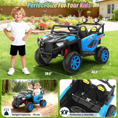 Hikole 2 Seater 24V Ride on Car, UTV for Kids, Power Wheels with Remote Control