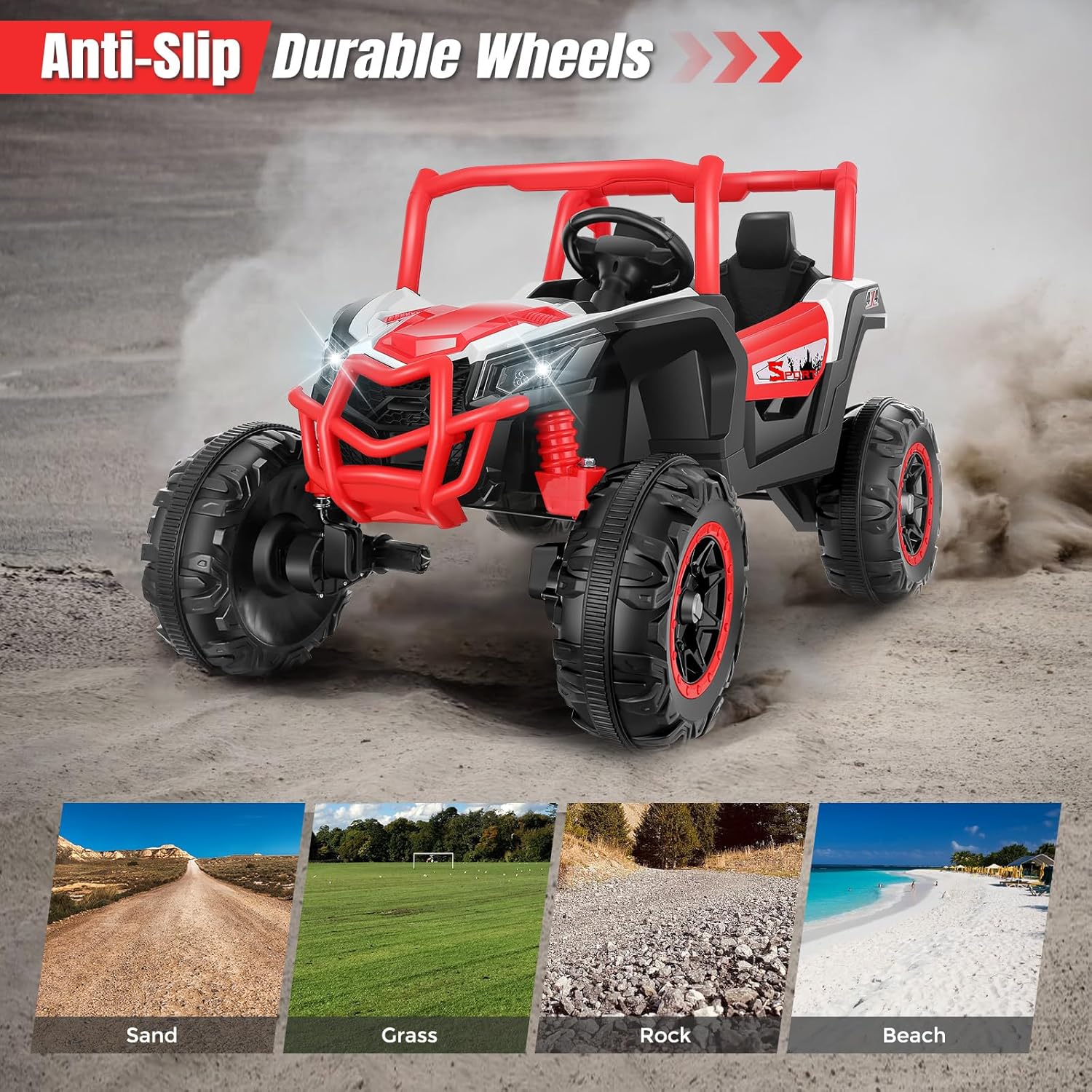 Hikole 2 Seater Ride on Car Truck for Kids, 24V Ride On Toys for Big Kids w/Remote Control