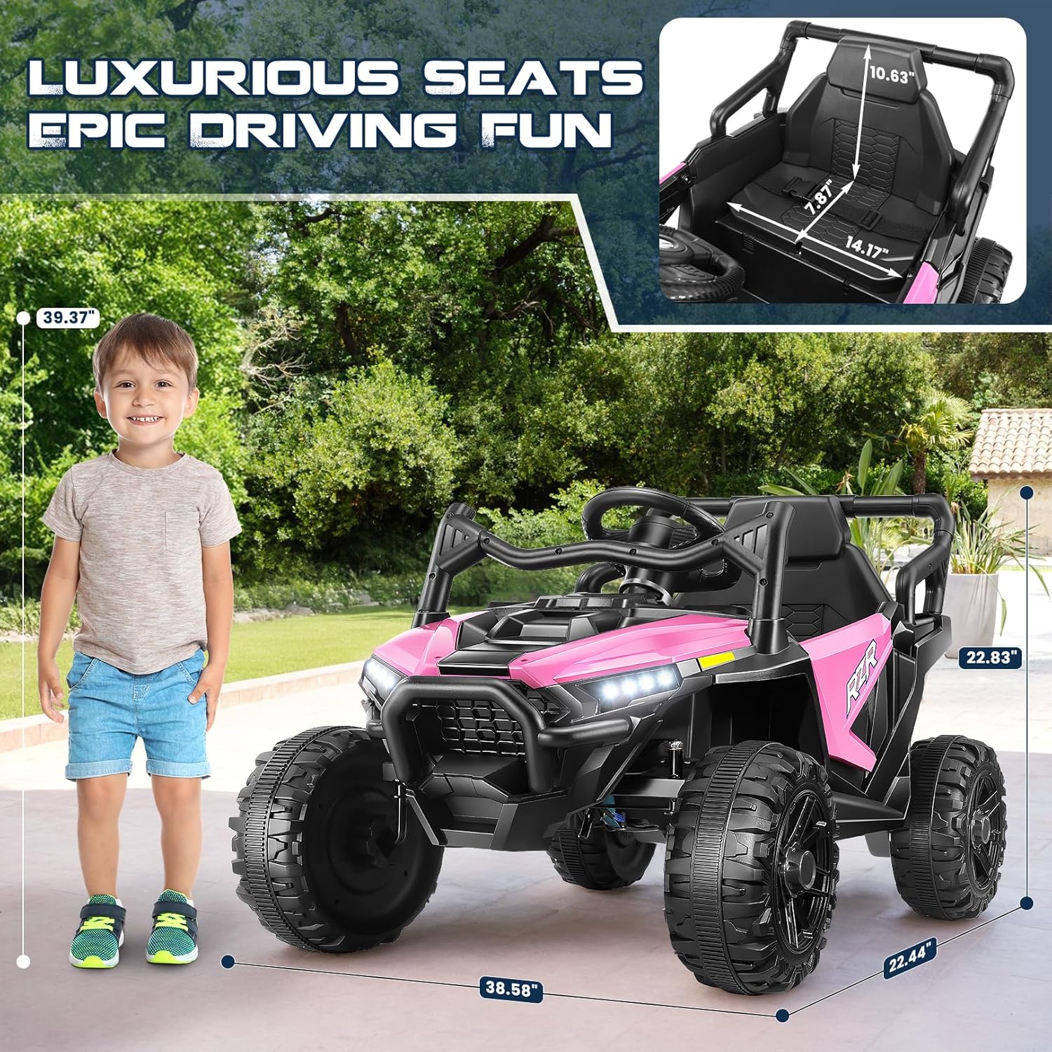 Hikole 24V Kids UTV Electric Ride on Car with Remote Control
