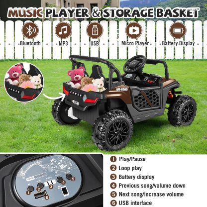Hikole 2 Seater Electric Car for Kids, 12 Volt Ride on Car Truck for Boys & Girls with Parent Remote