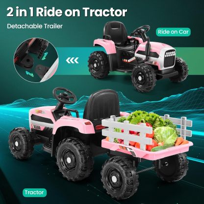 Hikole Toddler Ride on Tractor with Trailer