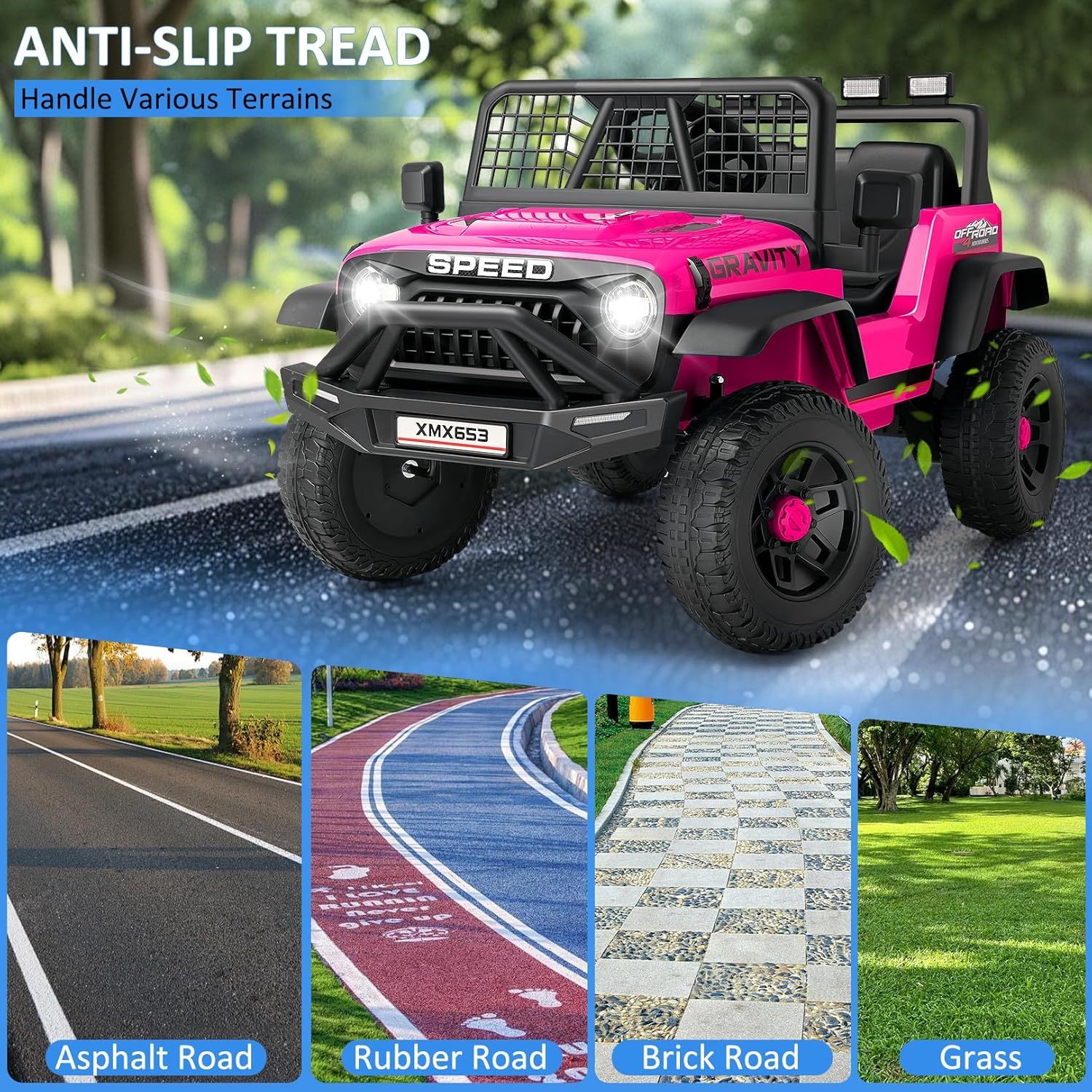 Hikole 24V Ride on Car with Remote Control, Power Car Wheels for Kids