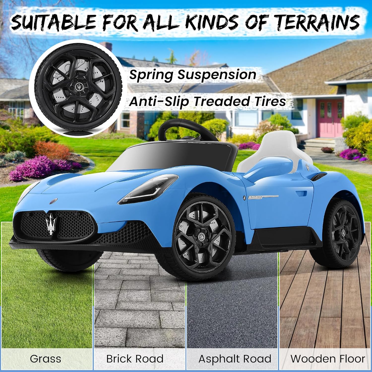 Hikole 12V Kids Ride on Car, Battery Powered Electric Car for Boy Girl-Hikole