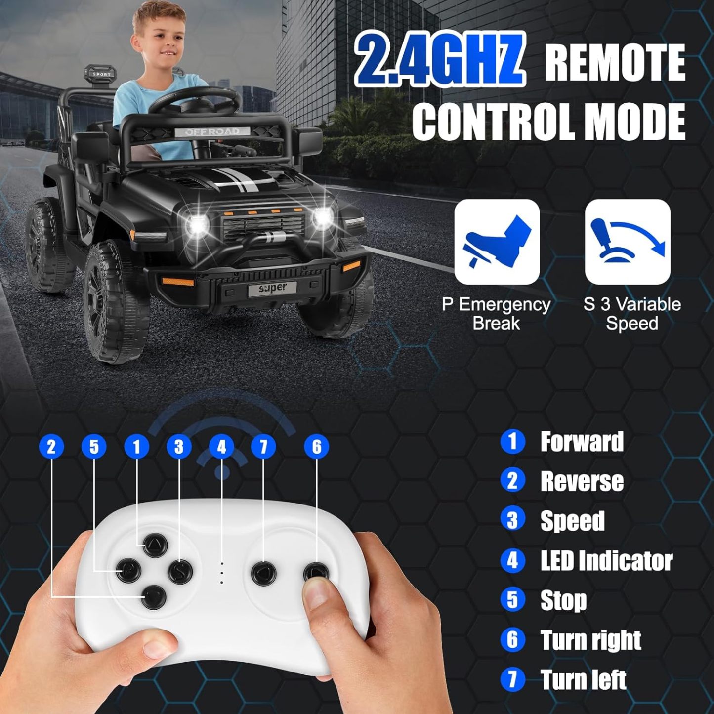 Hikole Kids Ride On Car with Remote Control