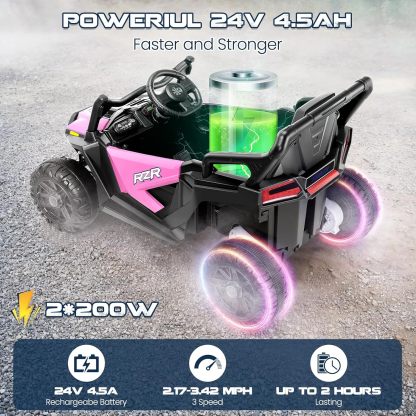 Hikole 24V Kids UTV Electric Ride on Car with Remote Control