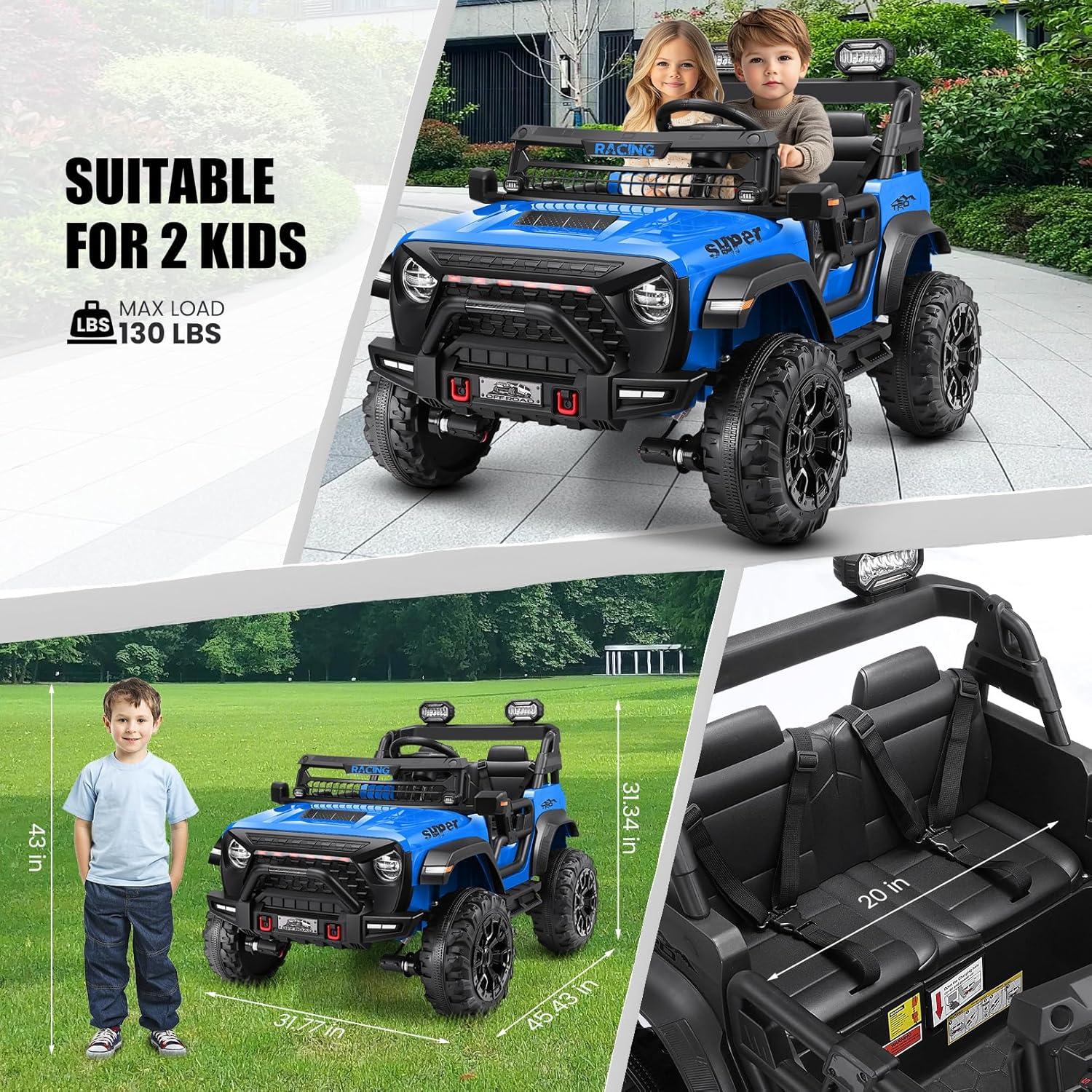 Hikole 24V 9AH Ride on Toys Jeeps for Big Kids