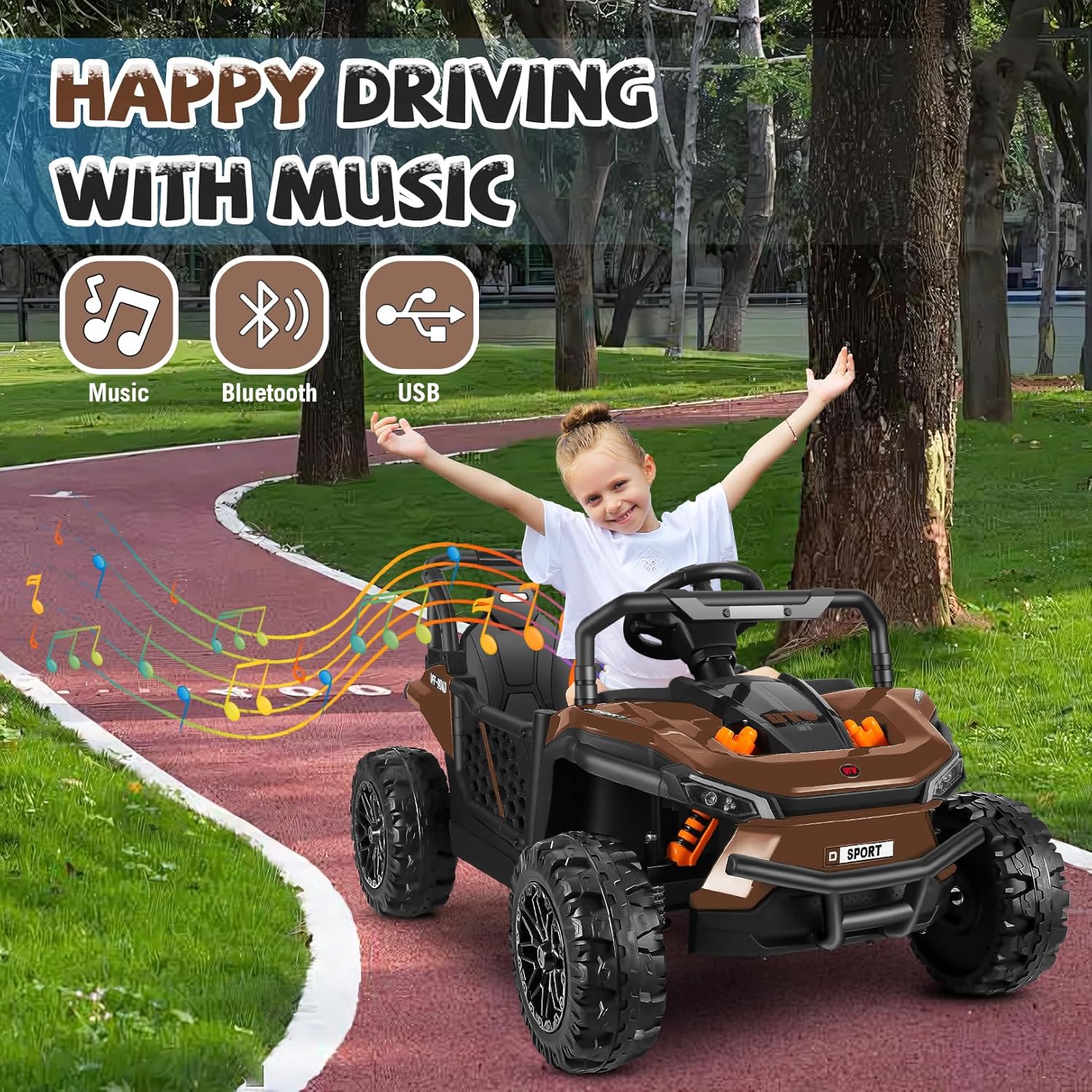 Hikole 2 Seater Electric Car for Kids, 12 Volt Ride on Car Truck for Boys & Girls with Parent Remote