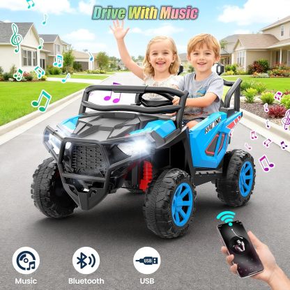 Hikole 2 Seater 24V Ride on Car, UTV for Kids, Power Wheels with Remote Control