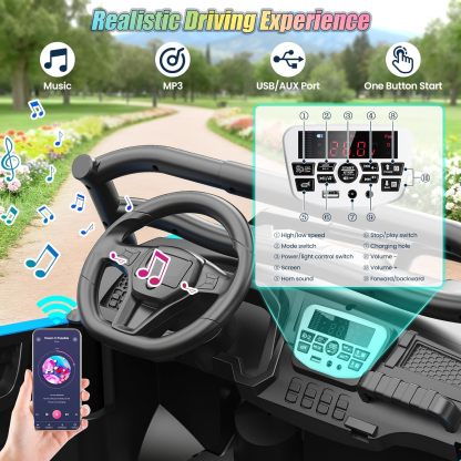 Hikole 2 Seater 24V Ride on Car, UTV for Kids, Power Wheels with Remote Control