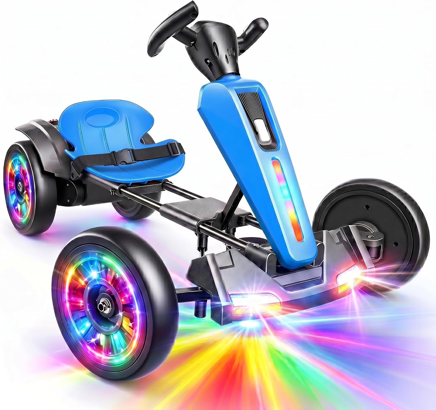 Hikole 12V Electric Go Kart for Kids 3-6, Foldable, Light-Up Wheels