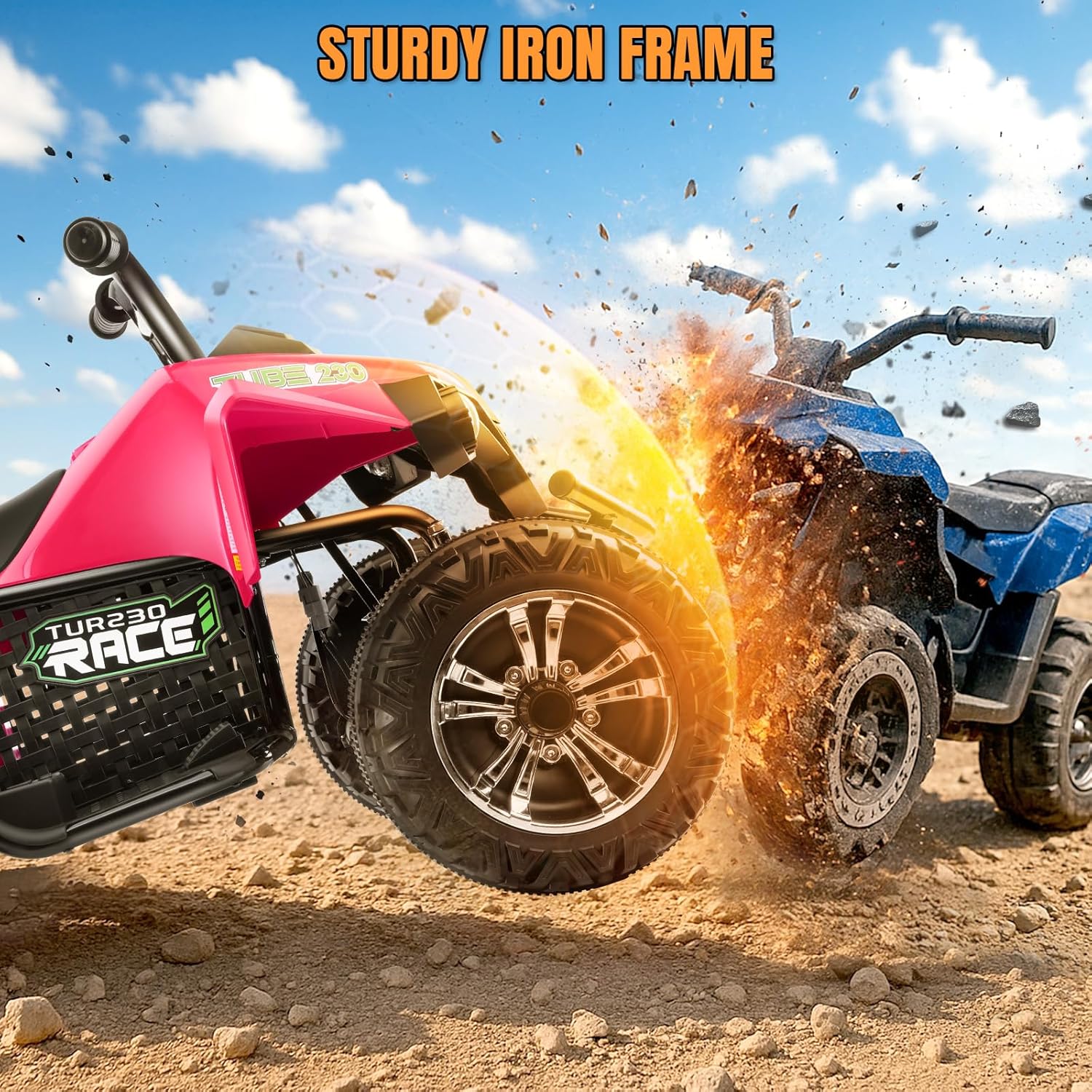 Hikole Kids ATV 4 Wheeler, 24V 2 Seater XXL, Ride on Electric Quad Four Wheelers