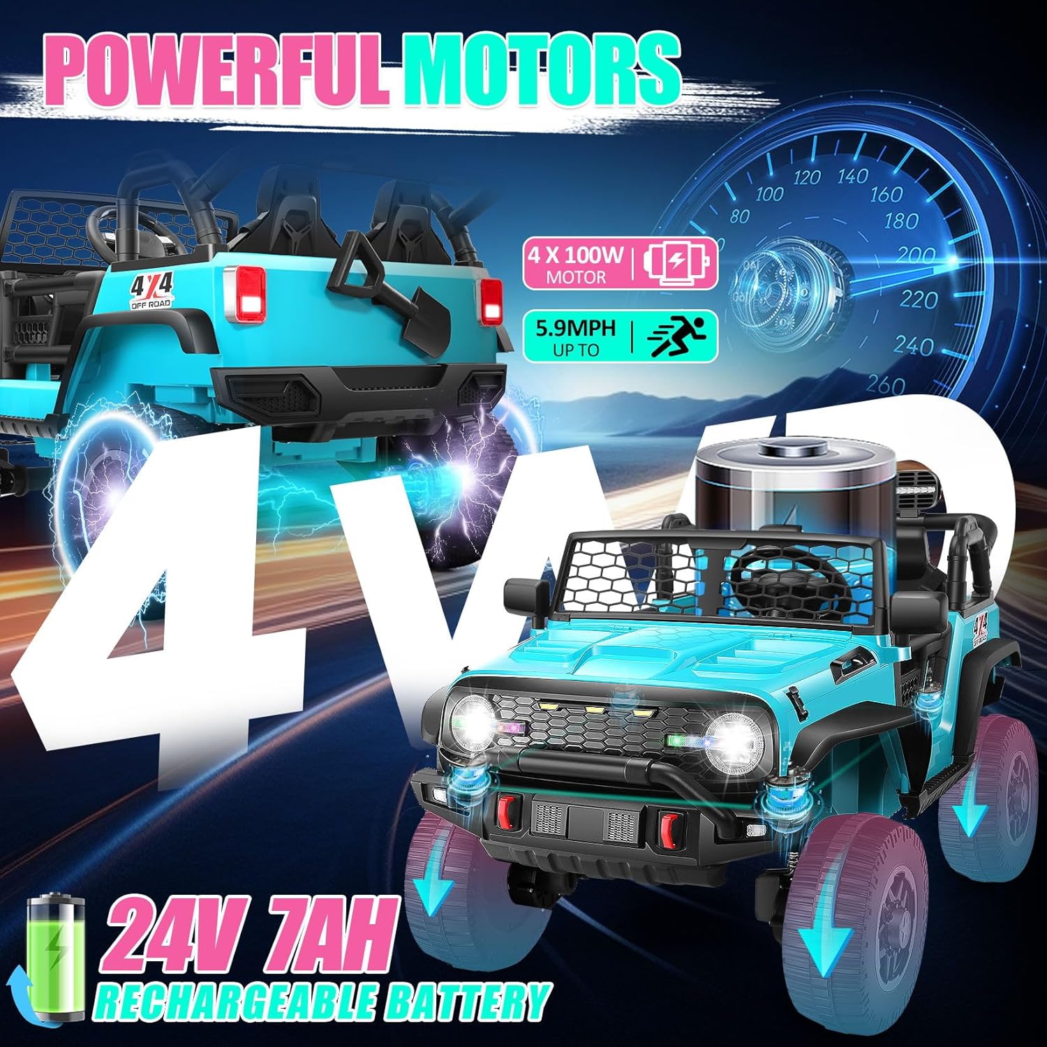 Hikole 24 Volt Ride On Toys for Boys Girls