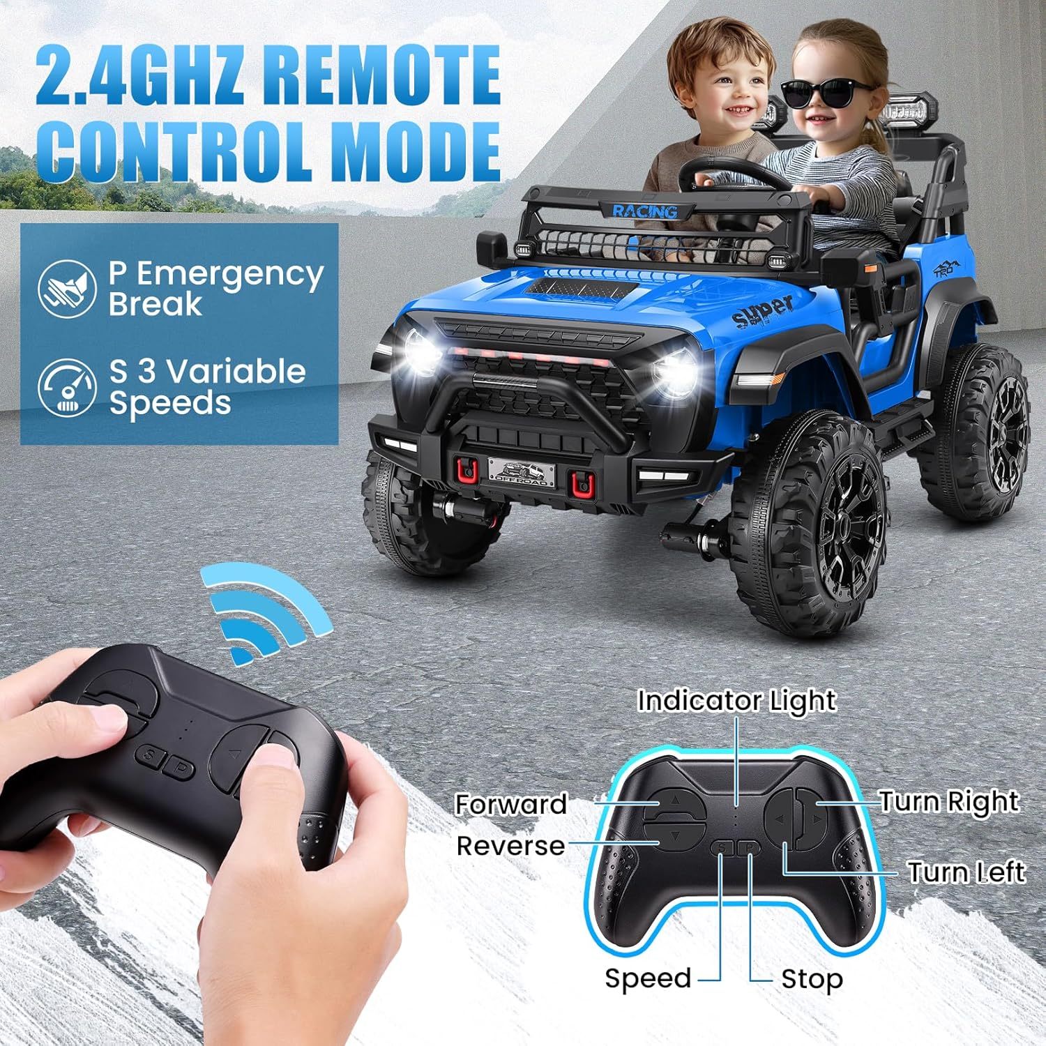 Hikole 24V 9AH Ride on Toys Jeeps for Big Kids