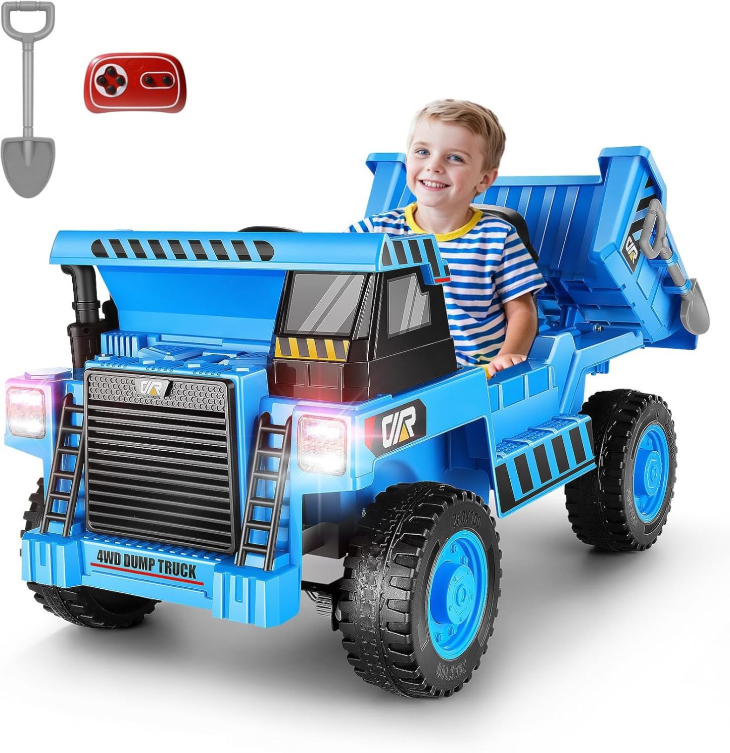 Hikole 12V 4WD Ride on Toys Car for Kids 4-8 with Remote Control