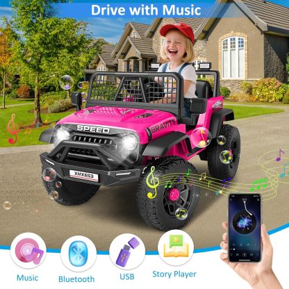 Hikole 24V Ride on Car with Remote Control, Power Car Wheels for Kids