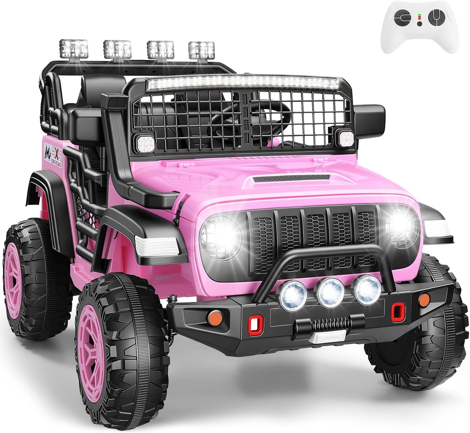 Hikole 24V 2 Seater Electric Ride on Truck Car for Kids 4-8, Remote Control