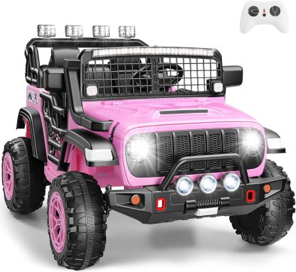 Hikole 24V 2 Seater Electric Ride on Truck Car for Kids 4-8, Remote Control