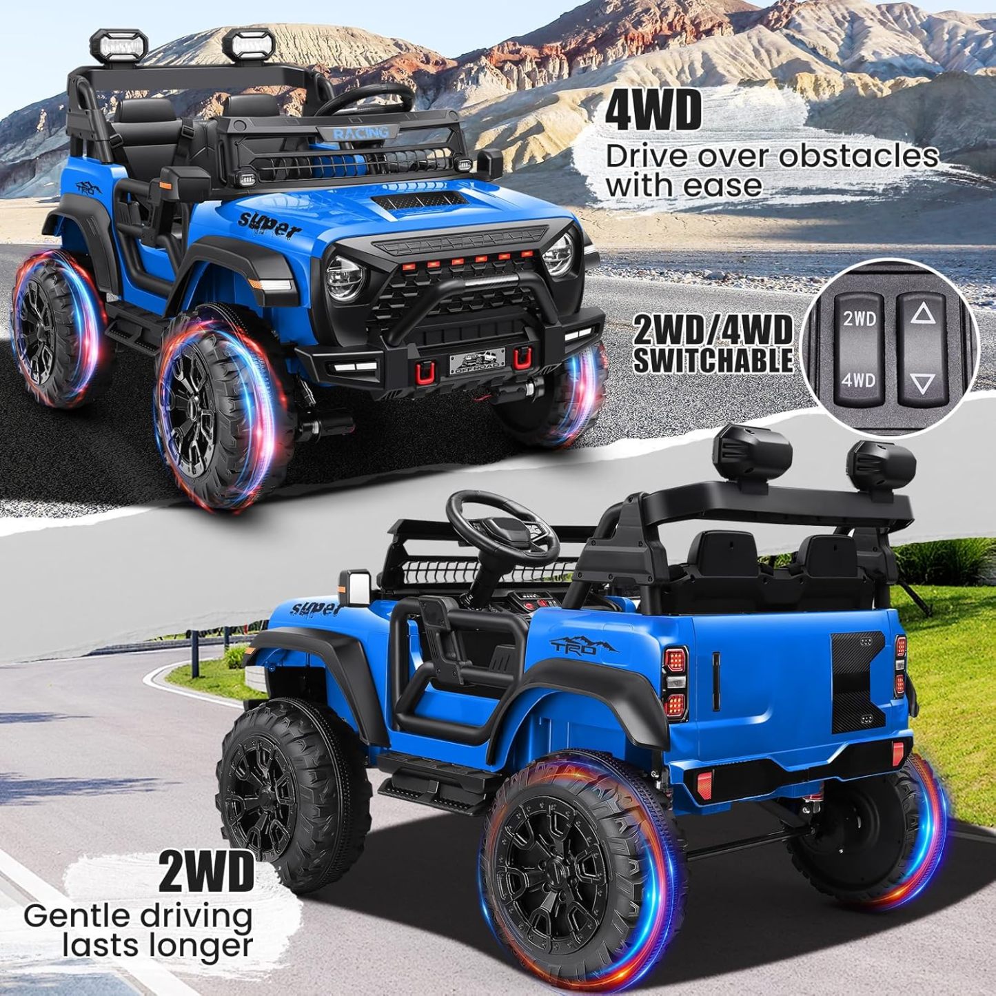 Hikole 24V 9AH Ride on Toys Jeeps for Big Kids