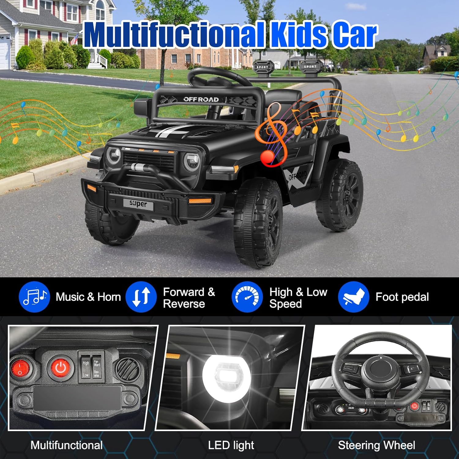 Hikole Kids Ride On Car with Remote Control