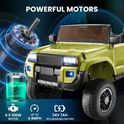 Hikole 2 Seater Ride on Car Truck for Kids, 24V Battery Powered Car-Hikole