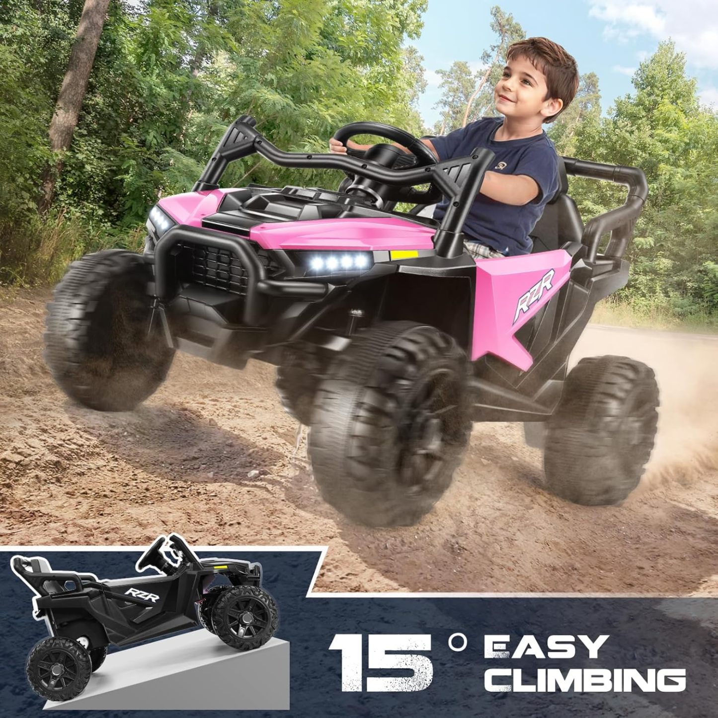 Hikole 24V Kids UTV Electric Ride on Car with Remote Control