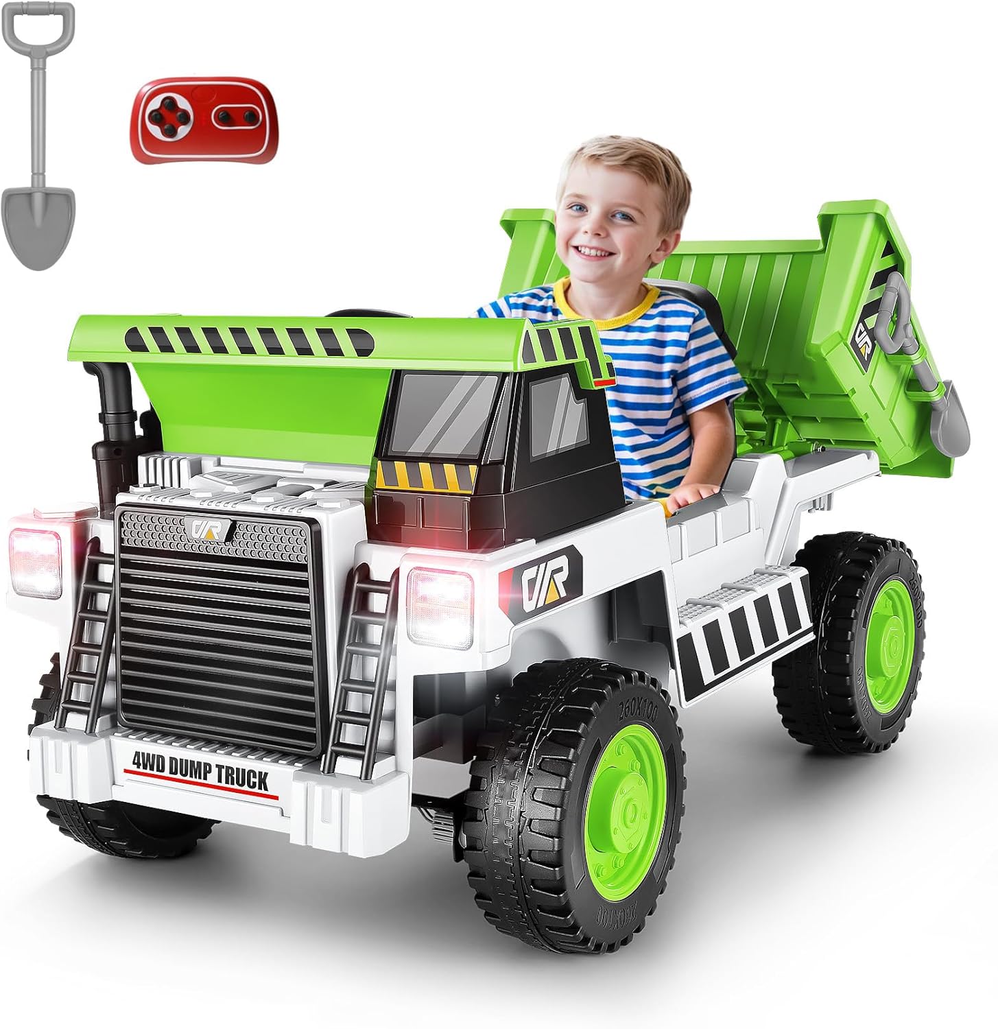 Hikole 12V 4WD Ride on Toys Car for Kids 4-8 with Remote Control