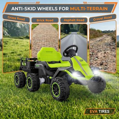 Hikole 24V Ride on Toys Tractor for Kids, w/Parent Remote Control