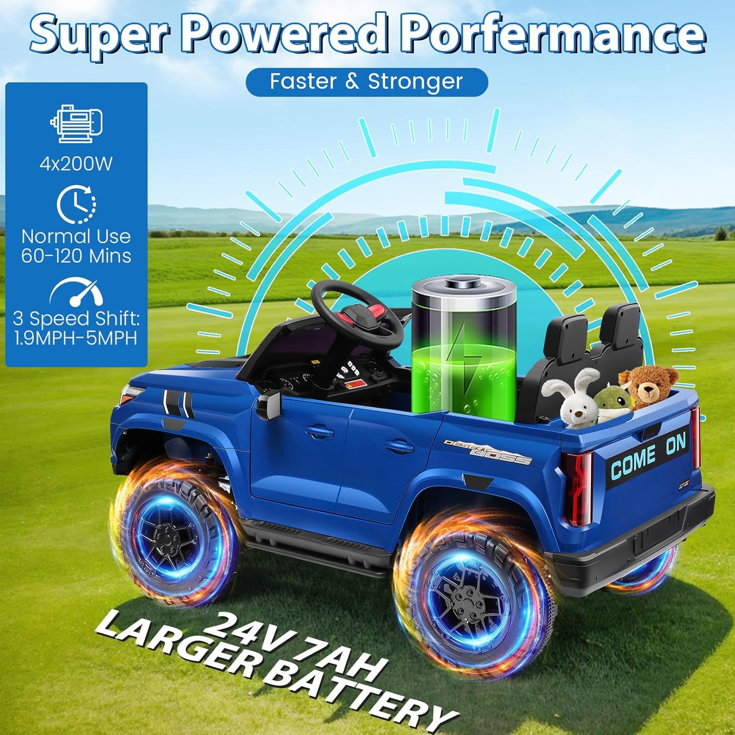 Hikole 2 Seater 24V Electric Ride on Car