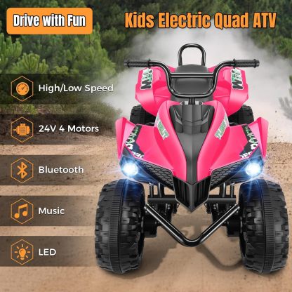 Hikole Kids ATV 4 Wheeler, 24V 2 Seater XXL, Ride on Electric Quad Four Wheelers