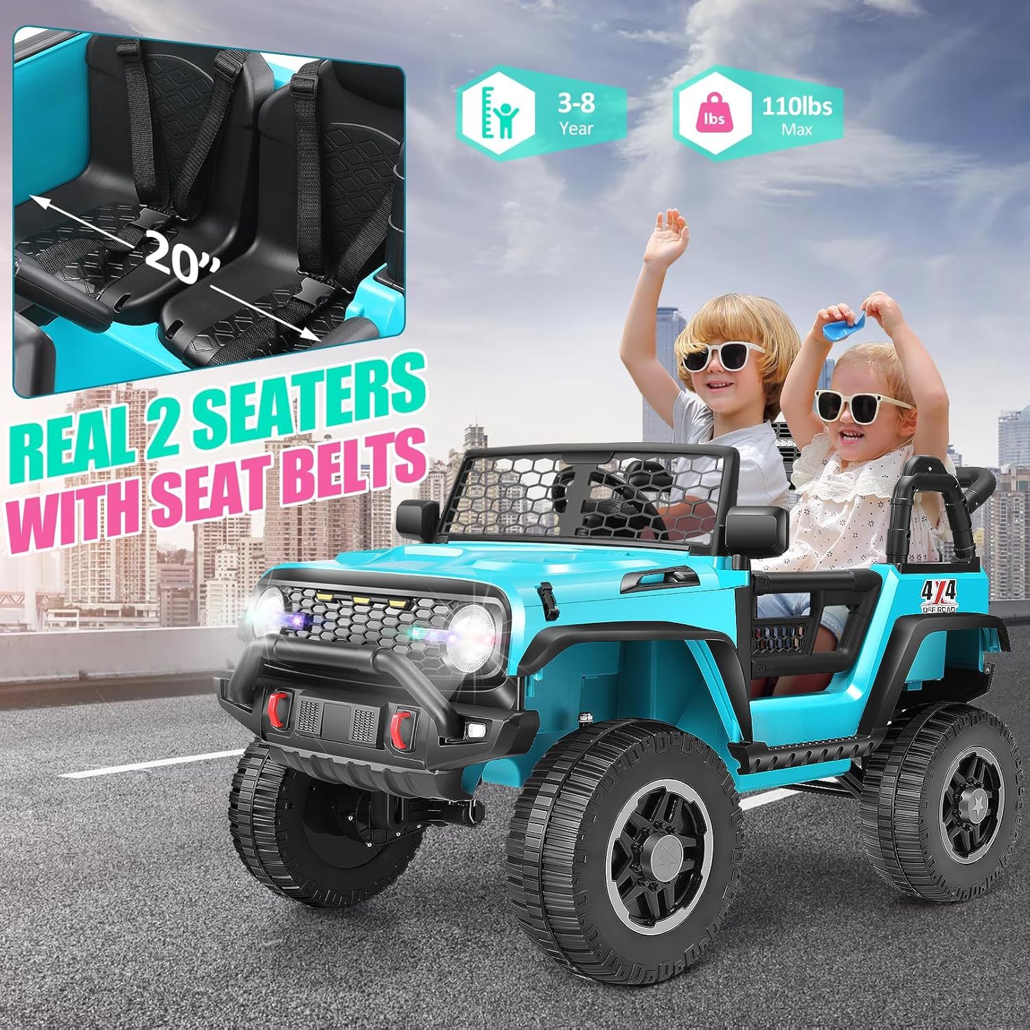 Hikole 24 Volt Ride On Toys for Boys Girls