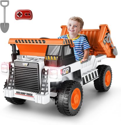 Hikole 12V 4WD Ride on Toys Car for Kids 4-8 with Remote Control