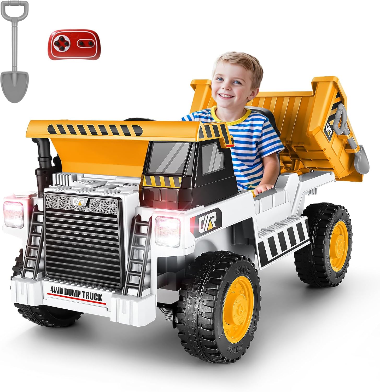 Hikole 12V 4WD Ride on Toys Car for Kids 4-8 with Remote Control