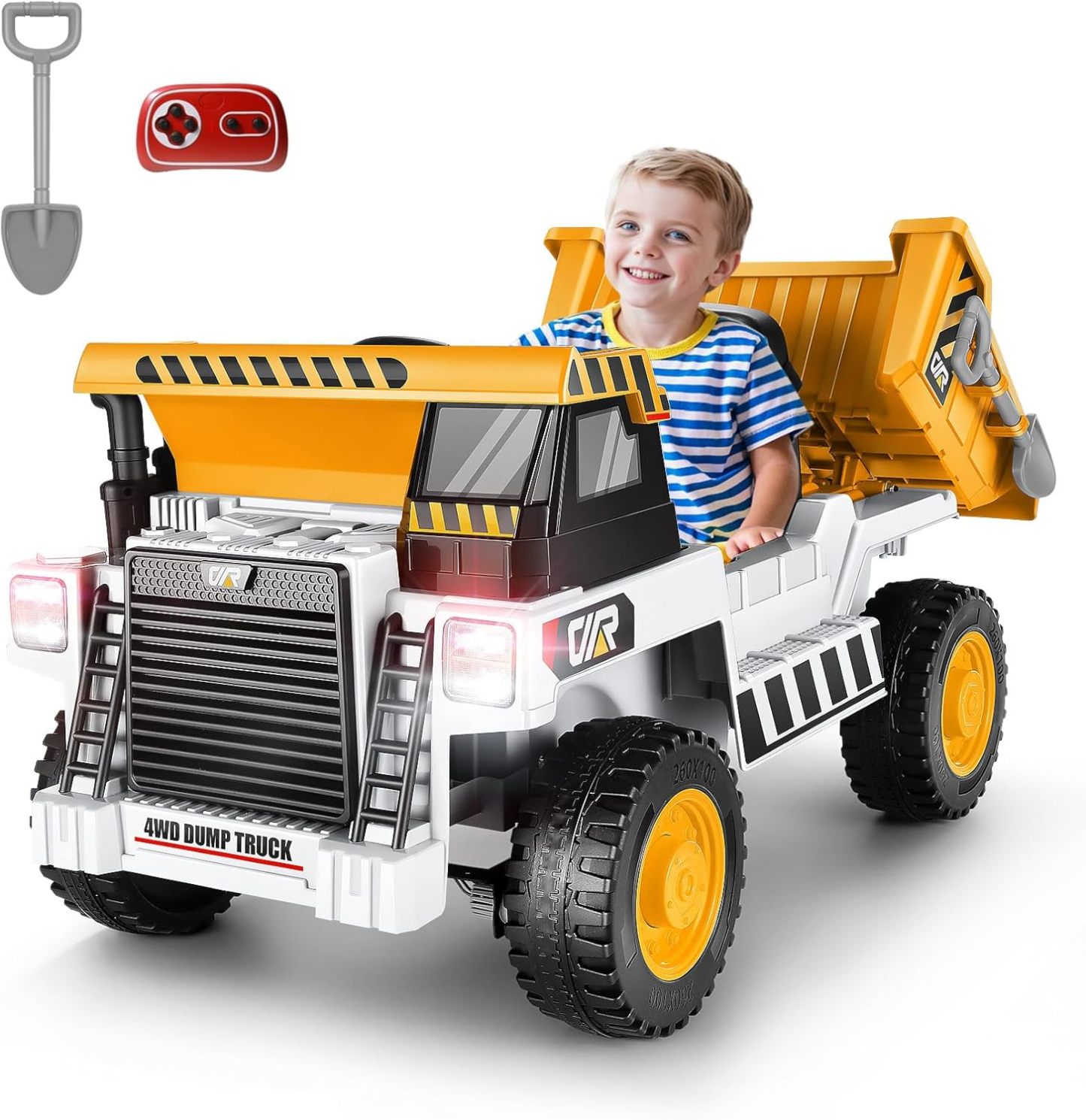 Hikole 12V 4WD Ride on Toys Car for Kids 4-8 with Remote Control