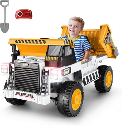 Hikole 12V 4WD Ride on Toys Car for Kids 4-8 with Remote Control