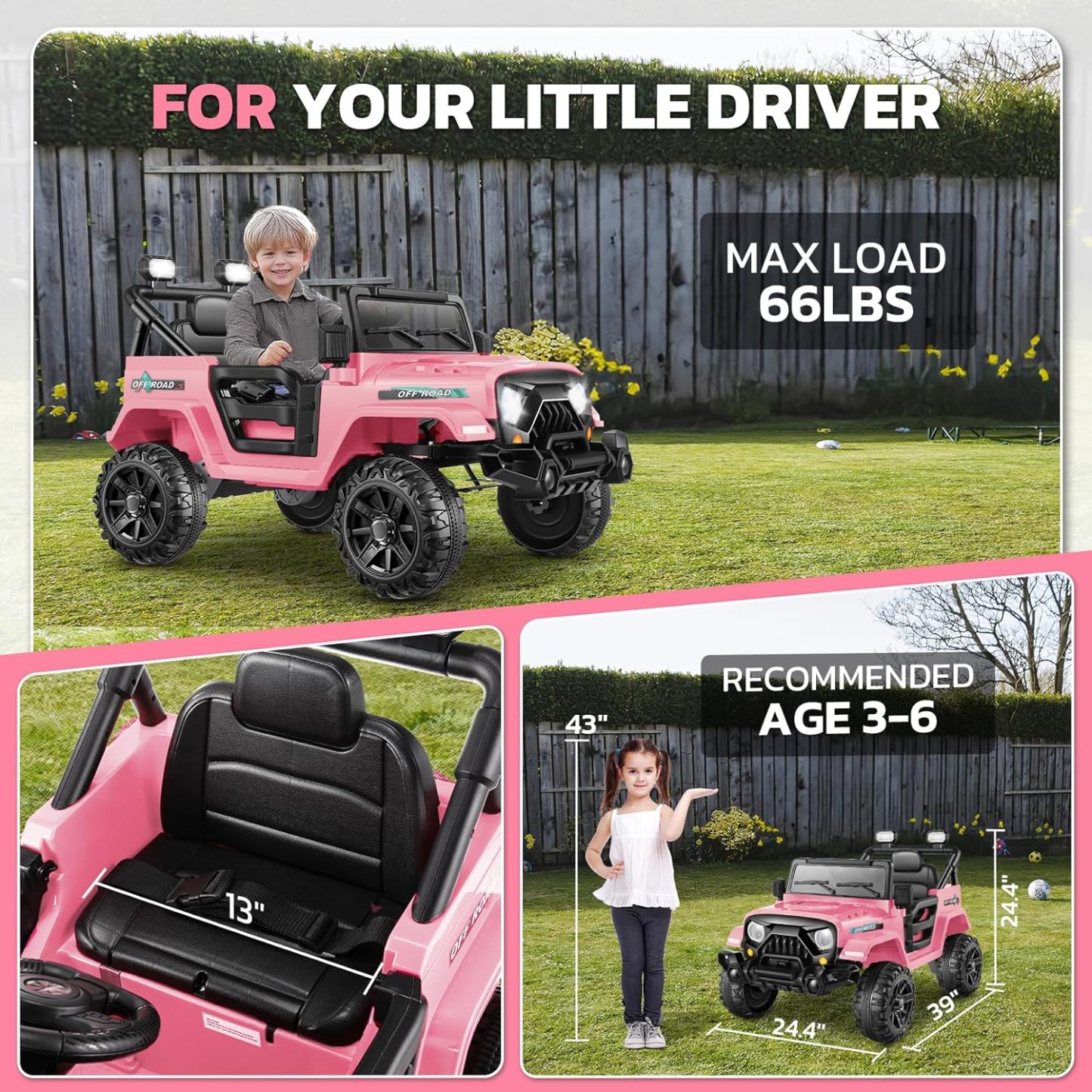 Hikole Battery Powered Cars for Kids