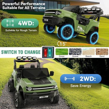 Hikole 2 Seater 24V Ride on Toys for Kids, Power Wheels with Remote Control