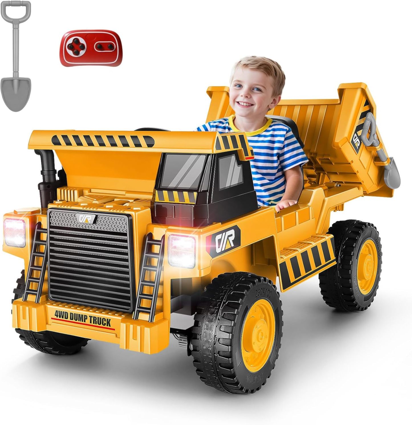 Hikole 12V 4WD Ride on Toys Car for Kids 4-8 with Remote Control