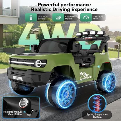 Hikole 2 Seater 24V Ride on Toys for Kids, Power Wheels with Remote Control