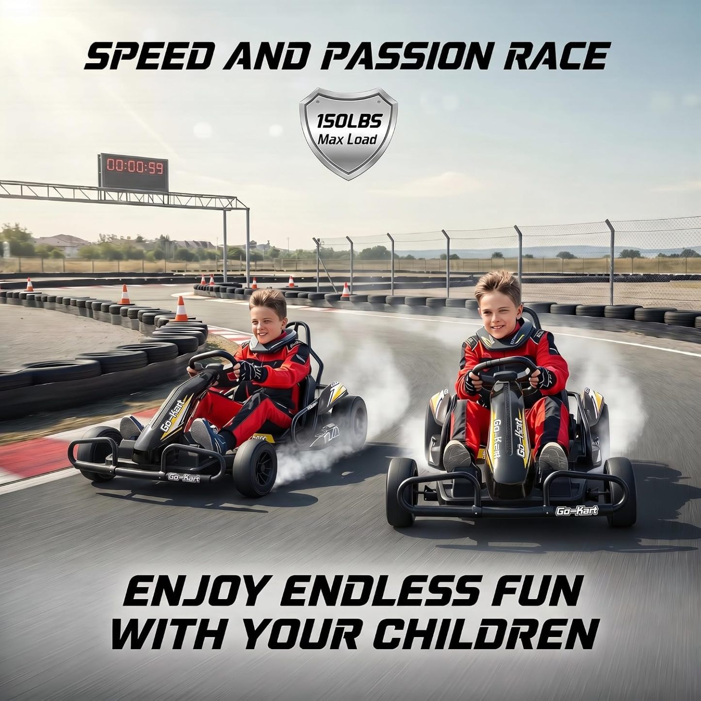 Hikole 24V Electric Drift Go Kart for Kids Ages 6-12-14
