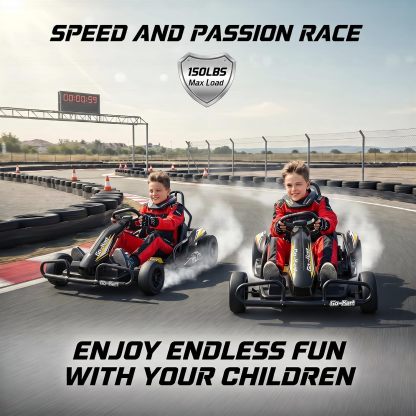 Hikole 24V Electric Drift Go Kart for Kids Ages 6-12-14