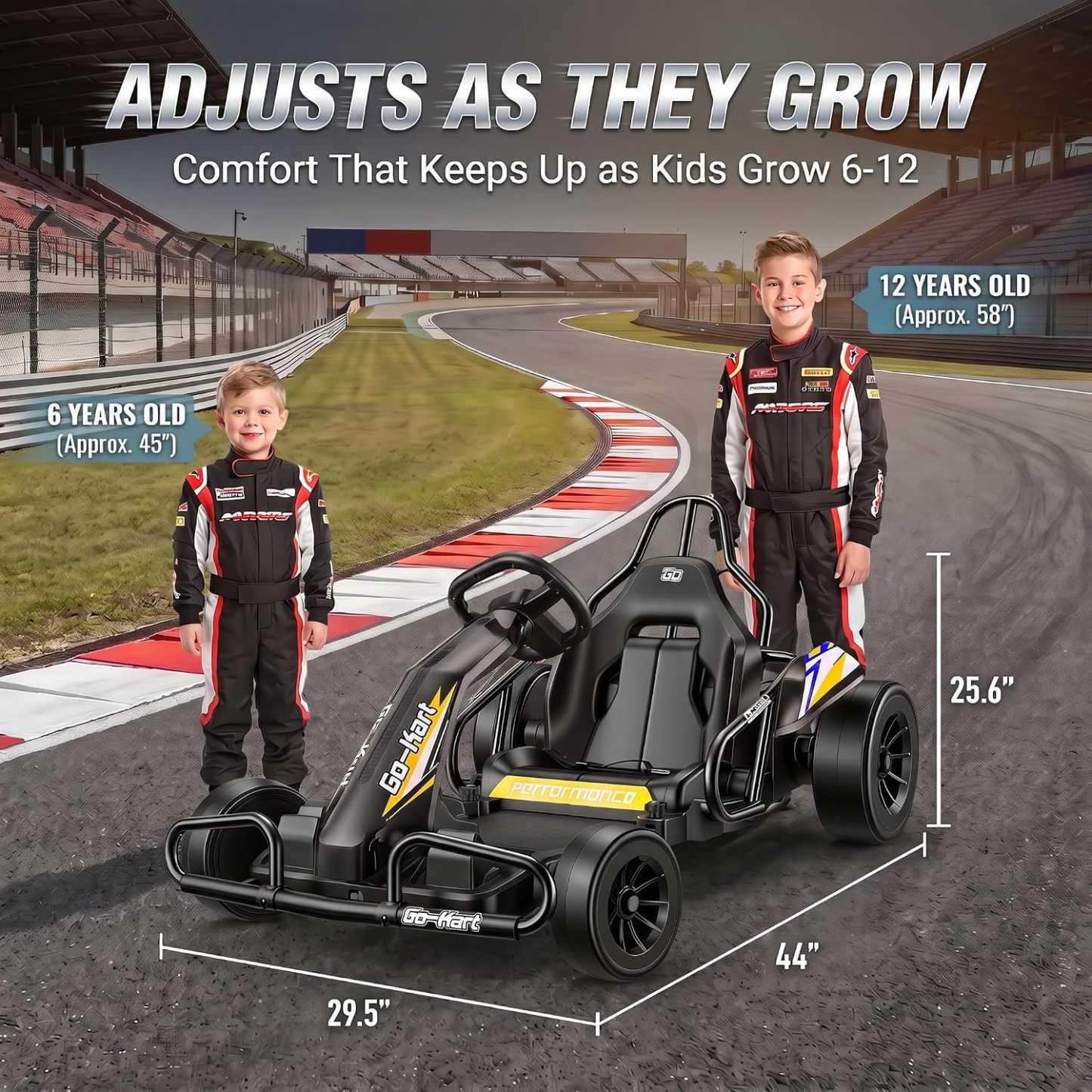 Hikole 24V Electric Drift Go Kart for Kids Ages 6-12-14