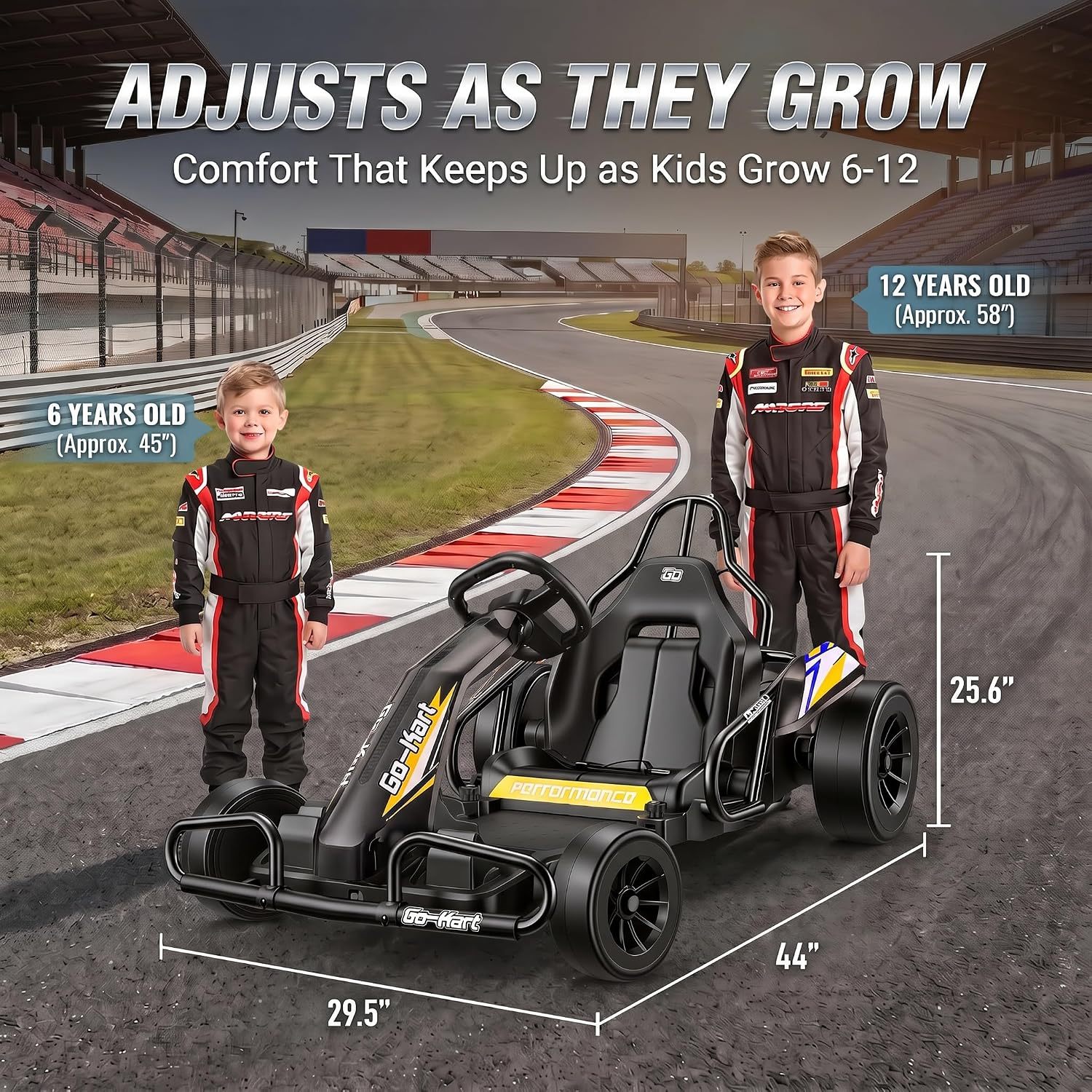 Hikole 24V Electric Drift Go Kart for Kids Ages 6-12-14