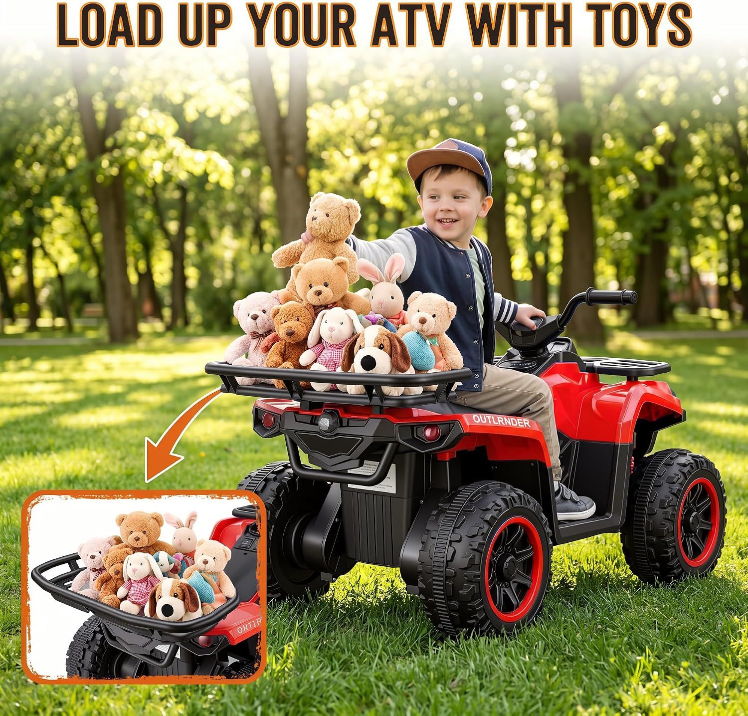 Hikole 24V ATV 4 Wheeler for Kids 3-6,Electric Ride Quad
