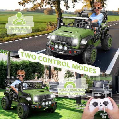 Hikole 24V 2 Seater Electric Ride on Truck Car for Kids 4-8, Remote Control