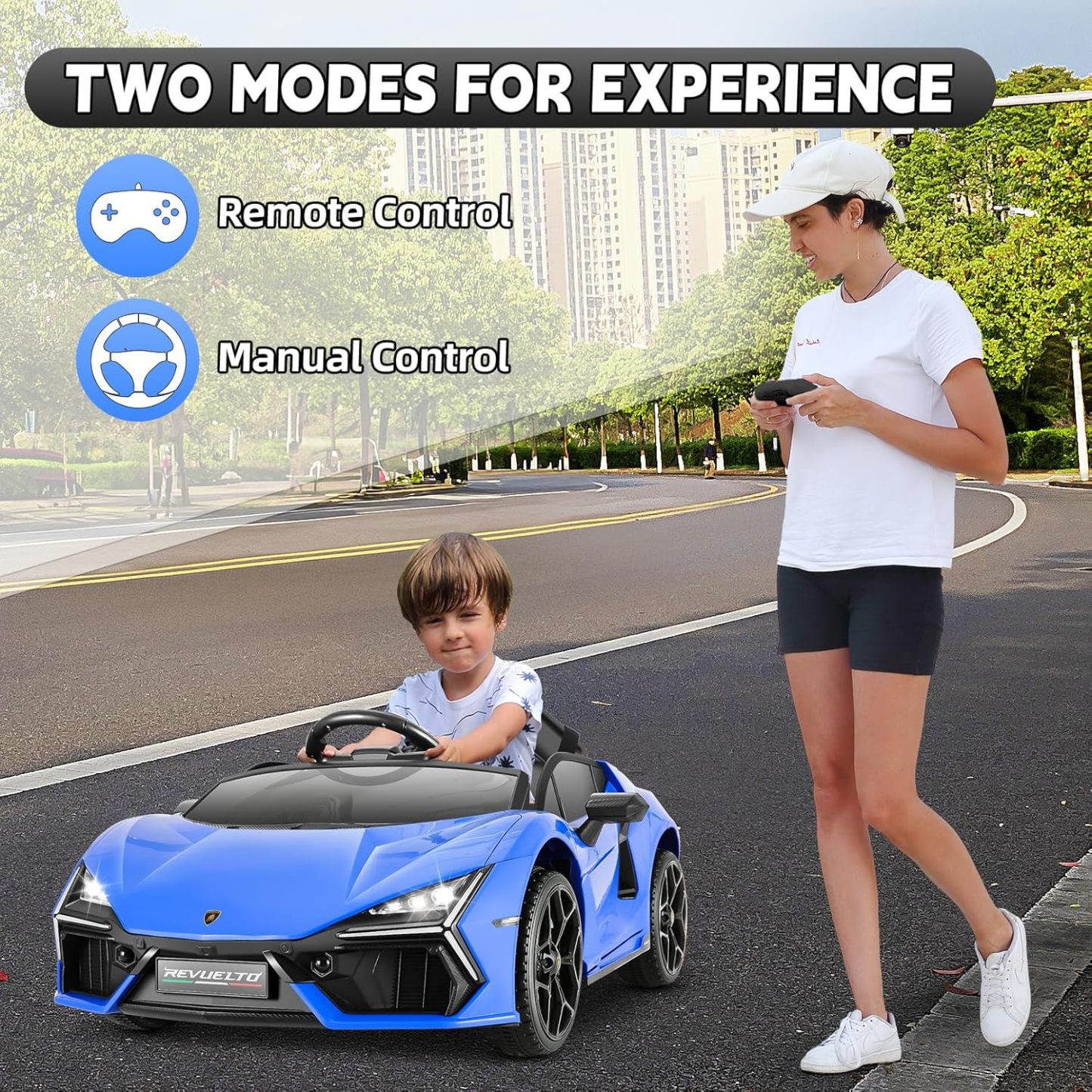 Hikole 12V Kids Lamborghini Electric Car, with Parent Remote, Battery Operated Car, Hydraulic Doors