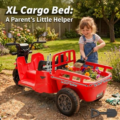 Hikole 12V 3-Wheel Electric Ride on Tractor Toys for Kids Ages 3-8