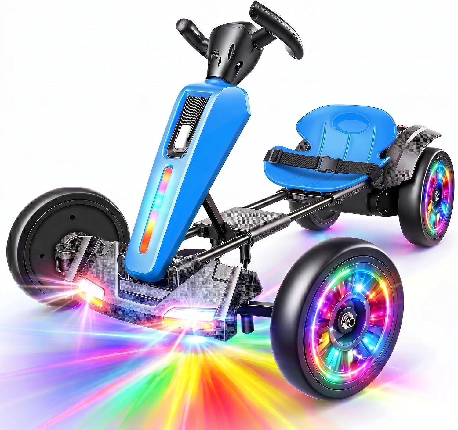 Hikole 12V Electric Go Kart for Kids 3-6, Foldable, Light-Up Wheels